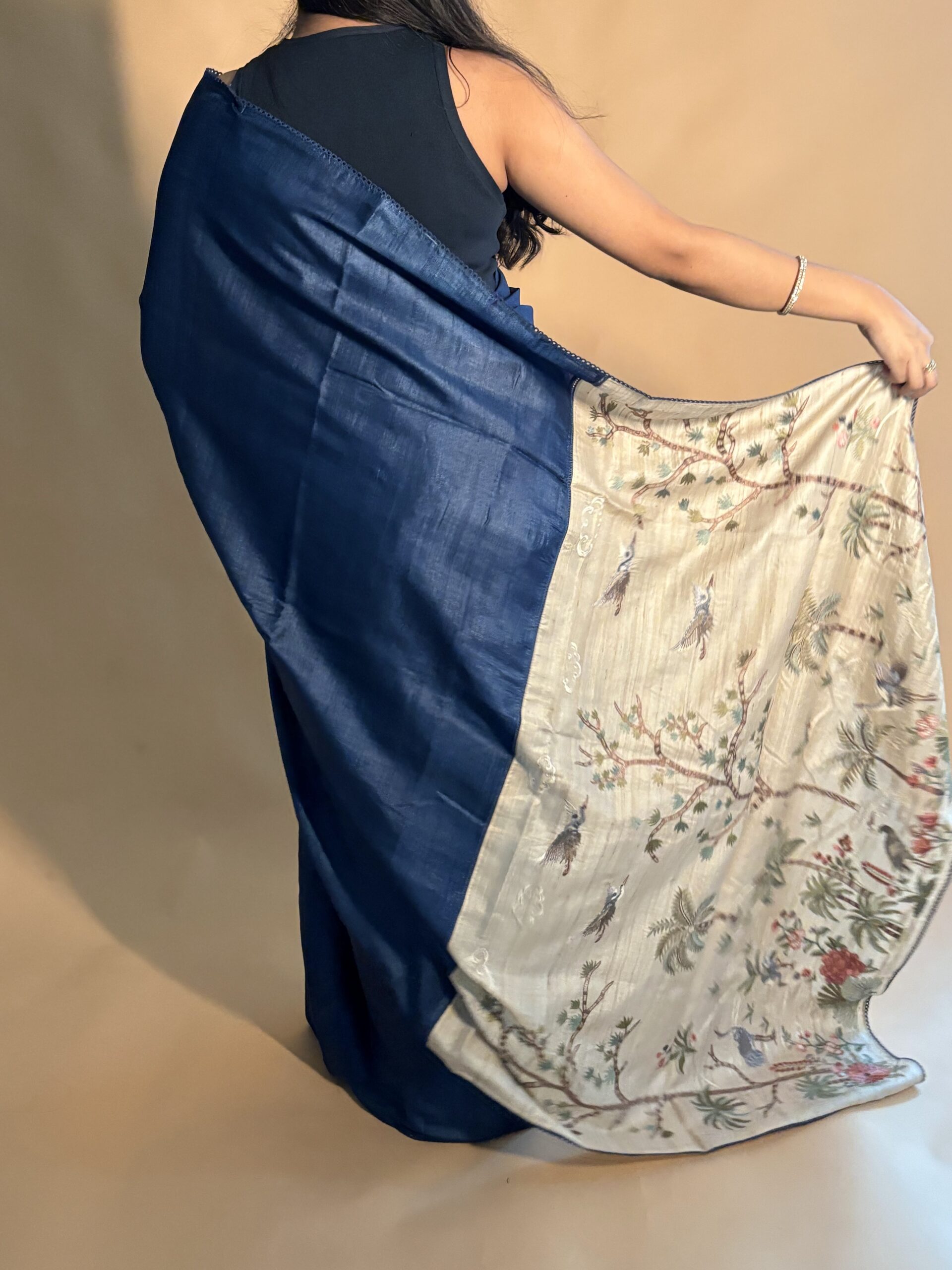 Handwoven Katan Silk Saree - Image 3