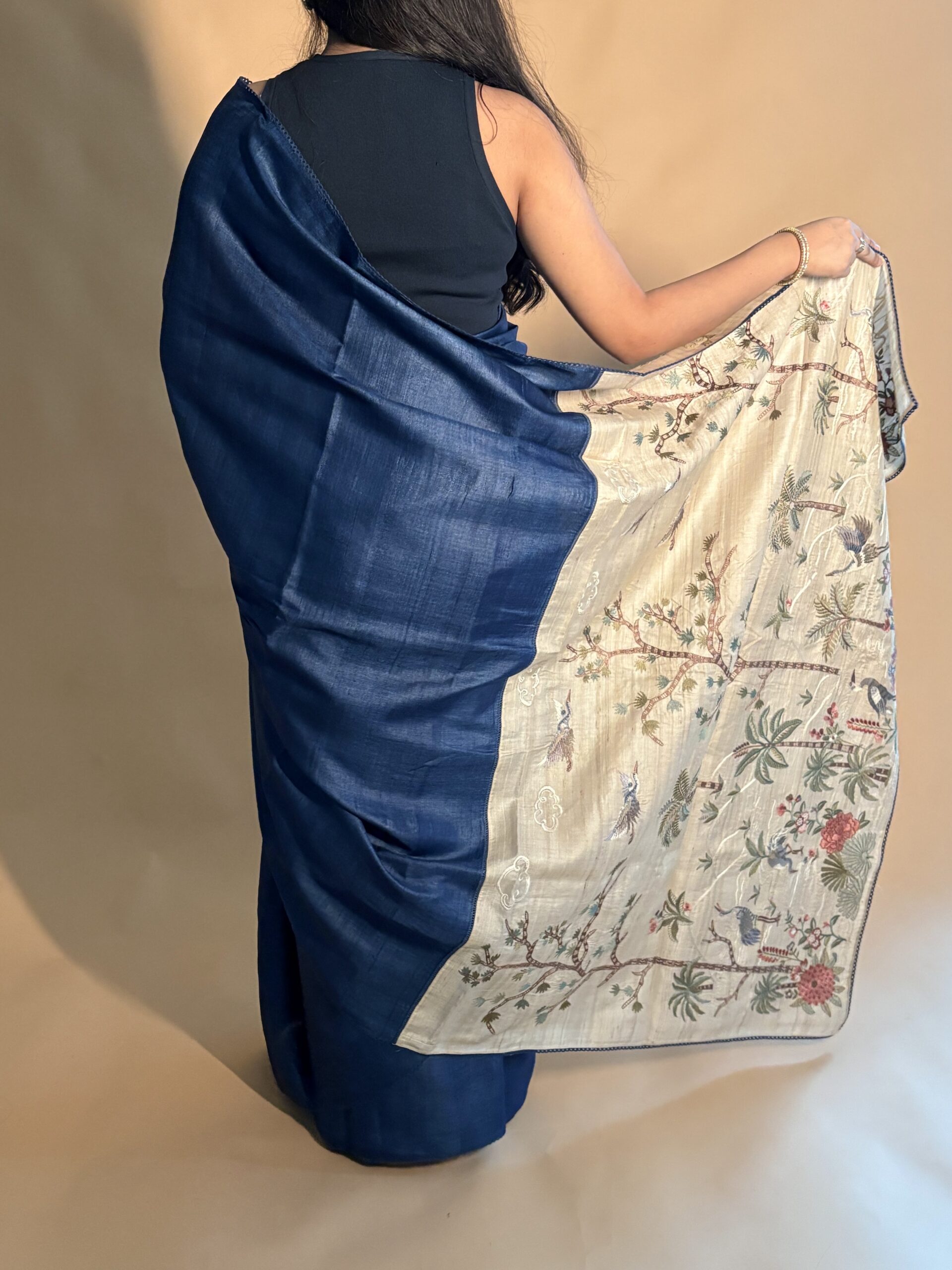 Handwoven Katan Silk Saree - Image 4