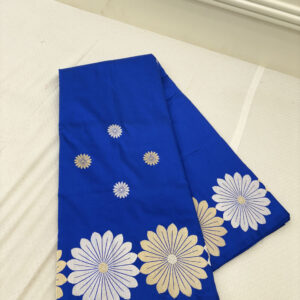 Handloom Pure Katan Silk Cobalt Blue Saree | BLOSSOMS IN COBALT