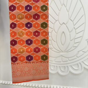 Handloom Pure Katan Silk Orange Saree | OORJA