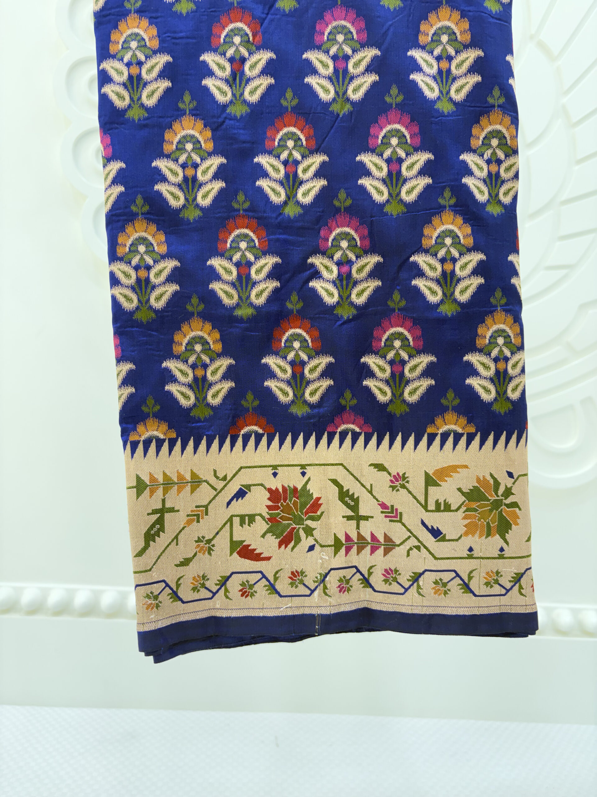 Pure katan silk royal neel bagh paithani inspired saree-BRINDA - Image 4