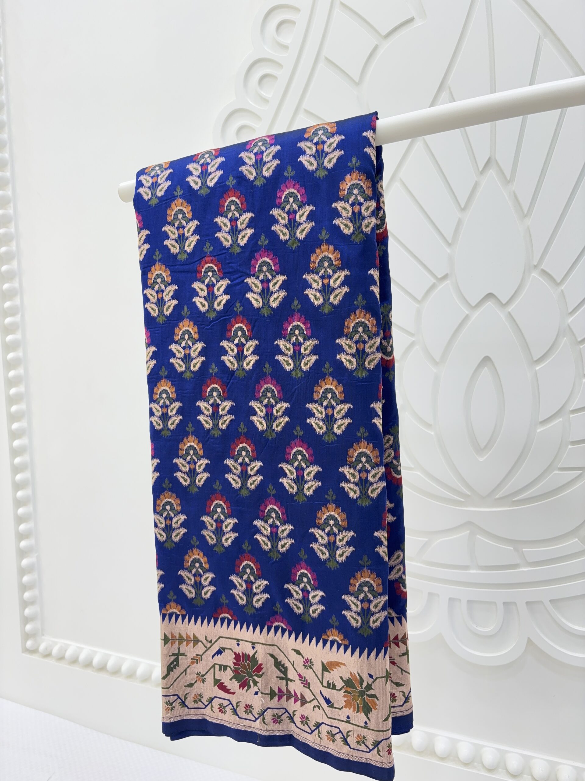 Pure katan silk royal neel bagh paithani inspired saree-BRINDA - Image 3