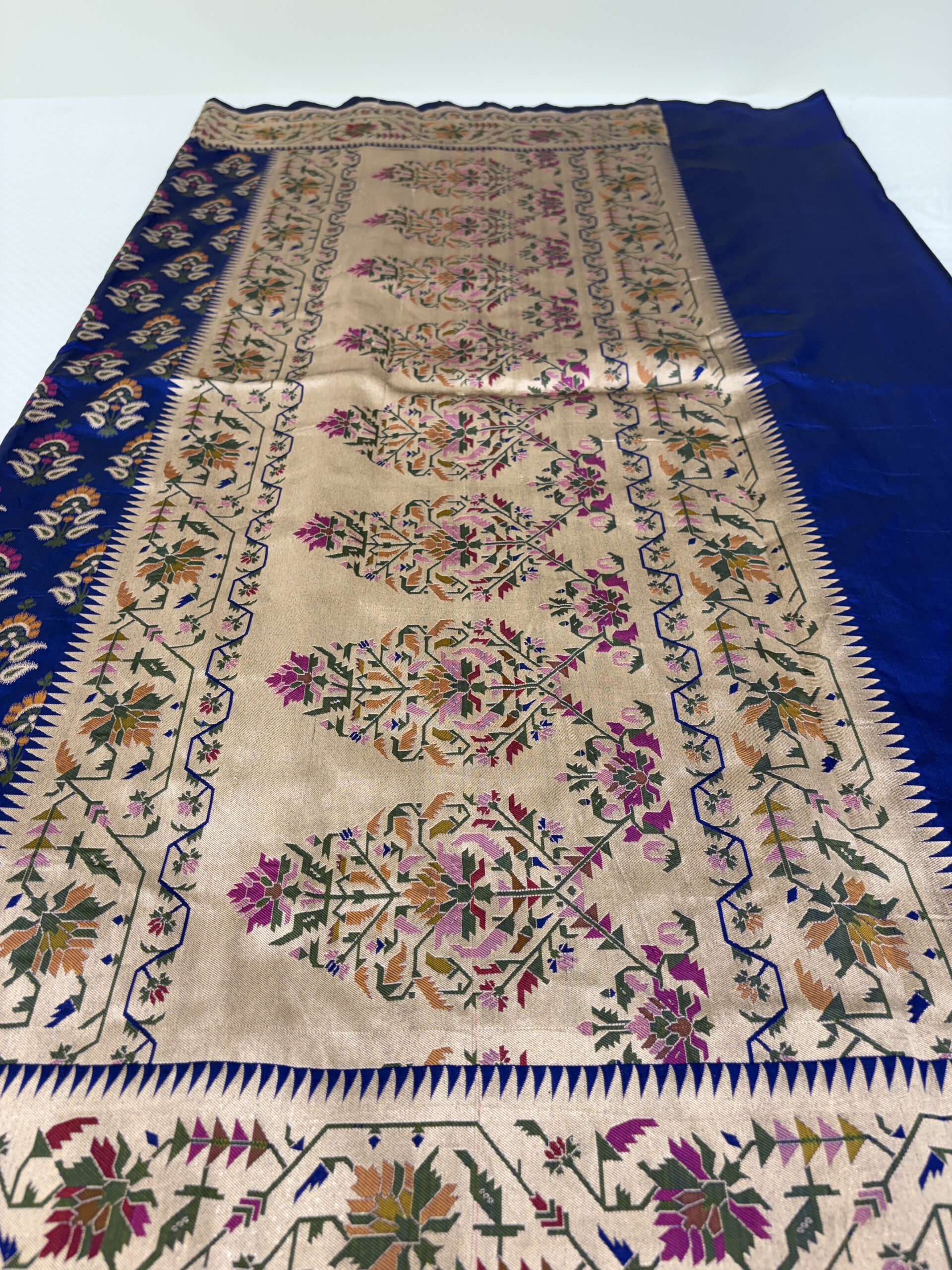 Pure katan silk royal neel bagh paithani inspired saree-BRINDA - Image 8