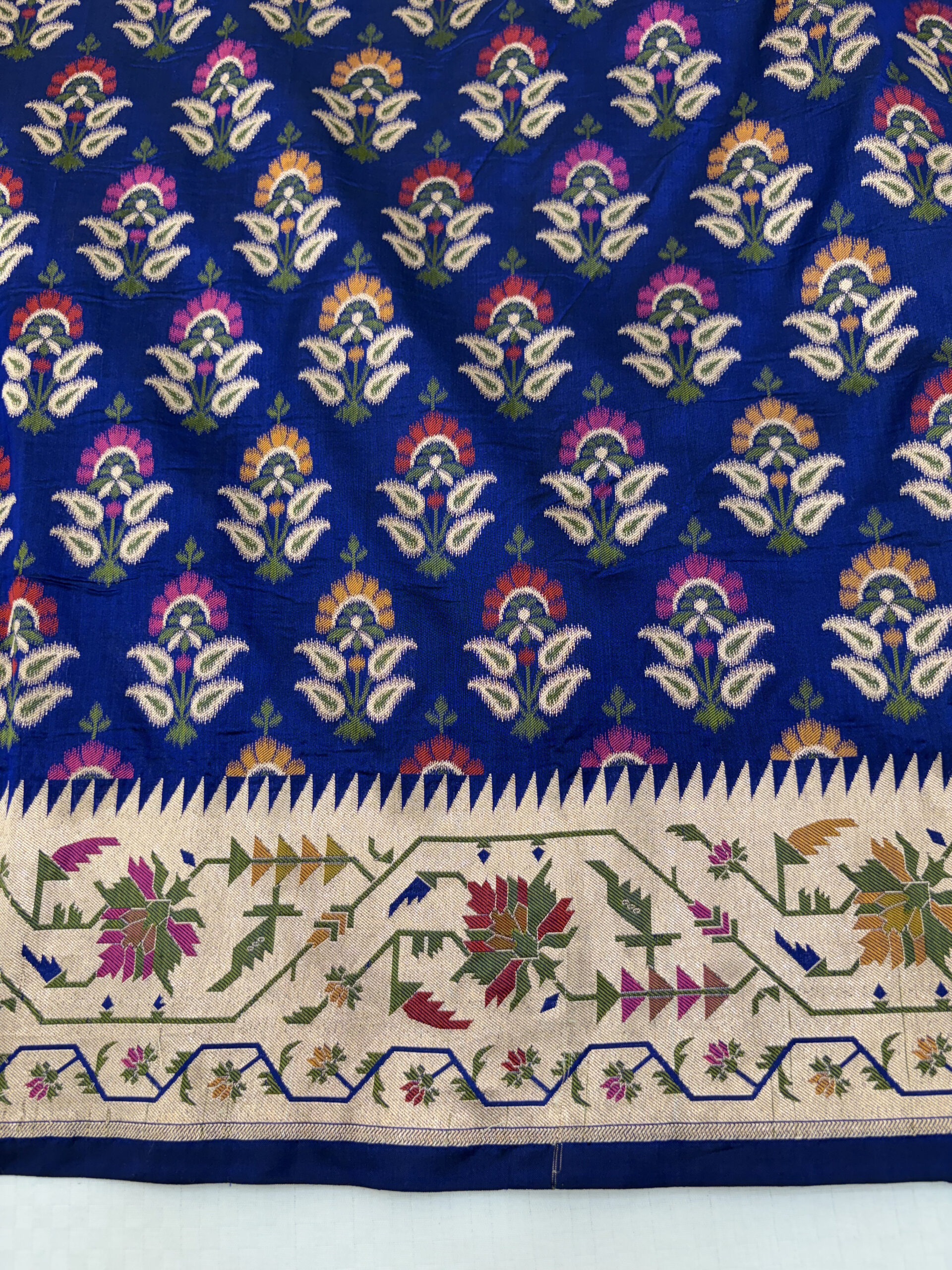 Pure katan silk royal neel bagh paithani inspired saree-BRINDA - Image 9
