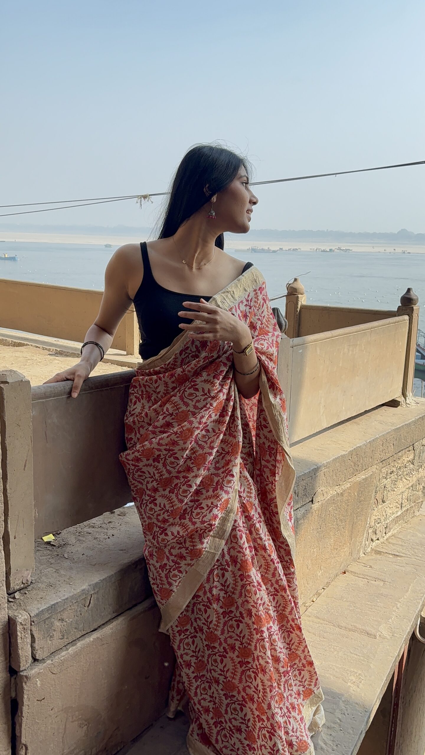 Pure moonga first light cream saree- CHAITRA - Image 6