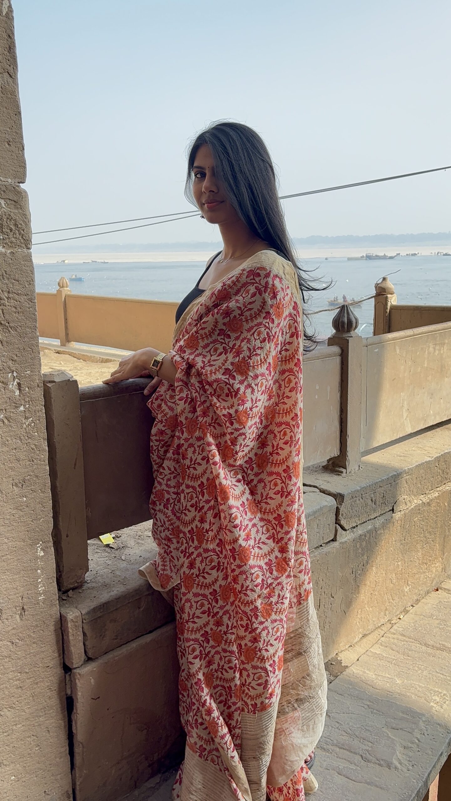 Pure moonga first light cream saree- CHAITRA - Image 5