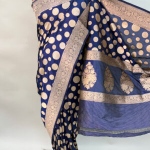 Handloom Pure Katan Silk Royal Purple Saree | VERNIKA