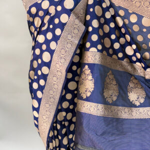 Handloom Pure Katan Silk Royal Blue Saree | POLKA