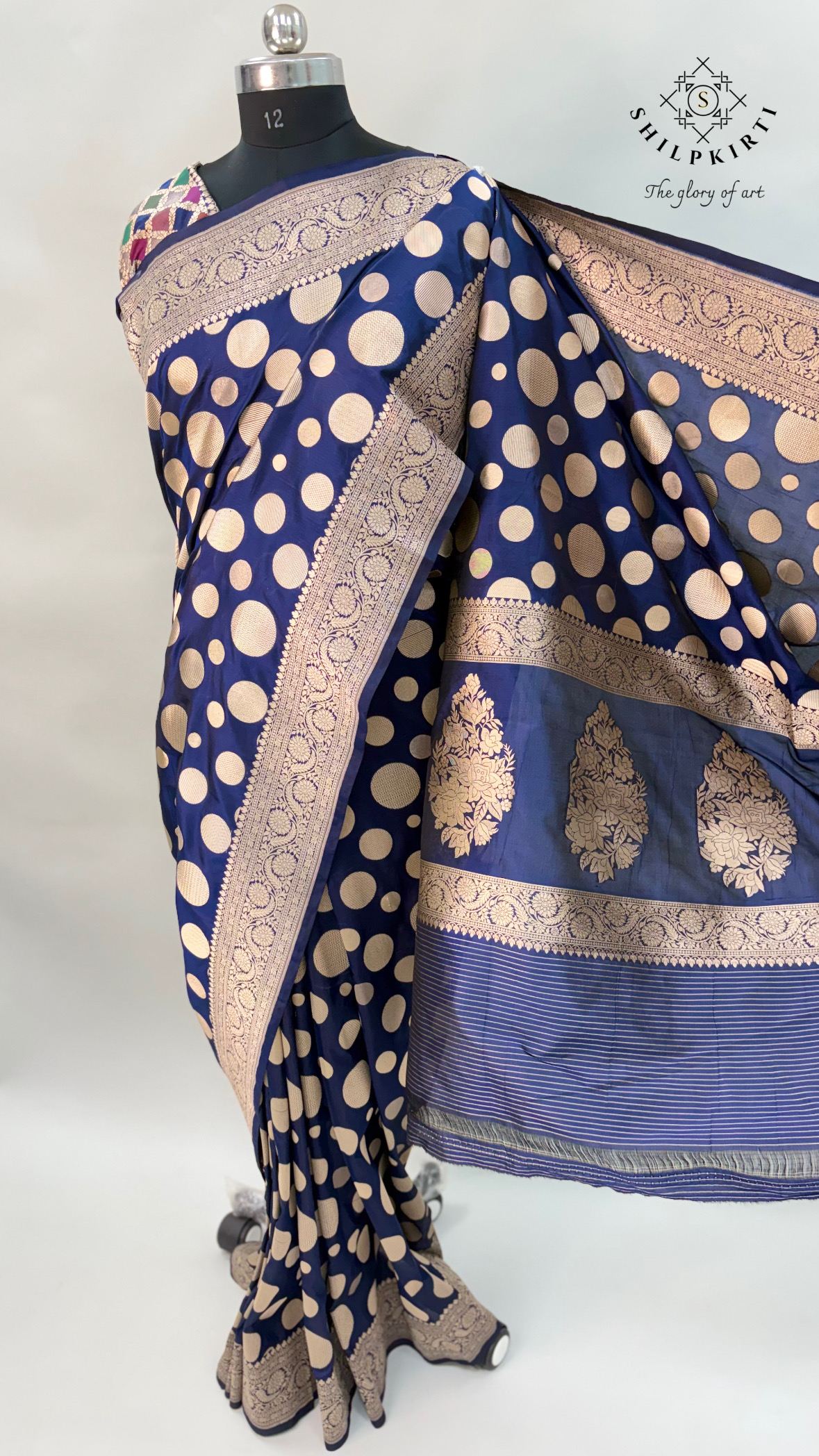 handloom-pure-katan-silk-royal-blue-saree-polka