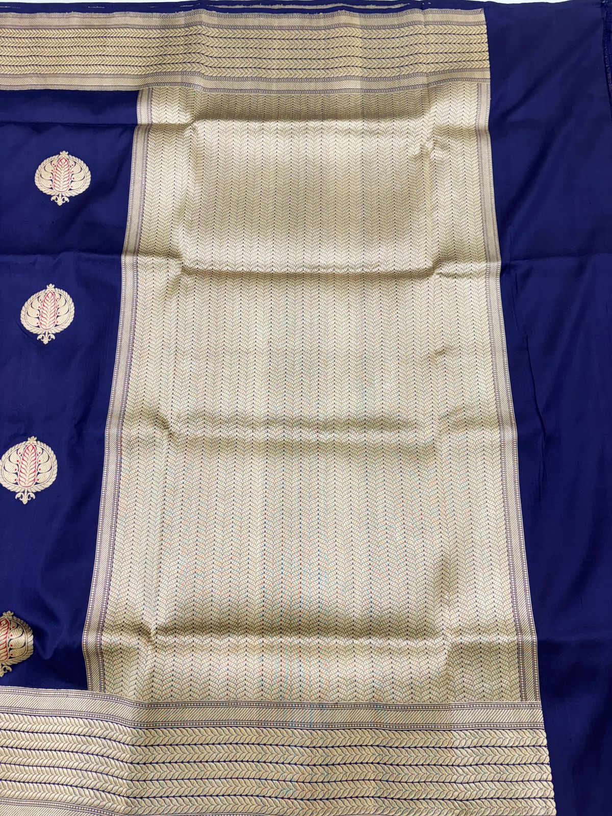Pure Katan Silk Kadhwa Saree - Image 3